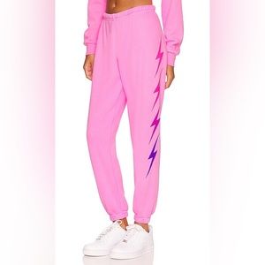 Aviator Nation 4 Bolt Fade Sweatpants in Neon Pink